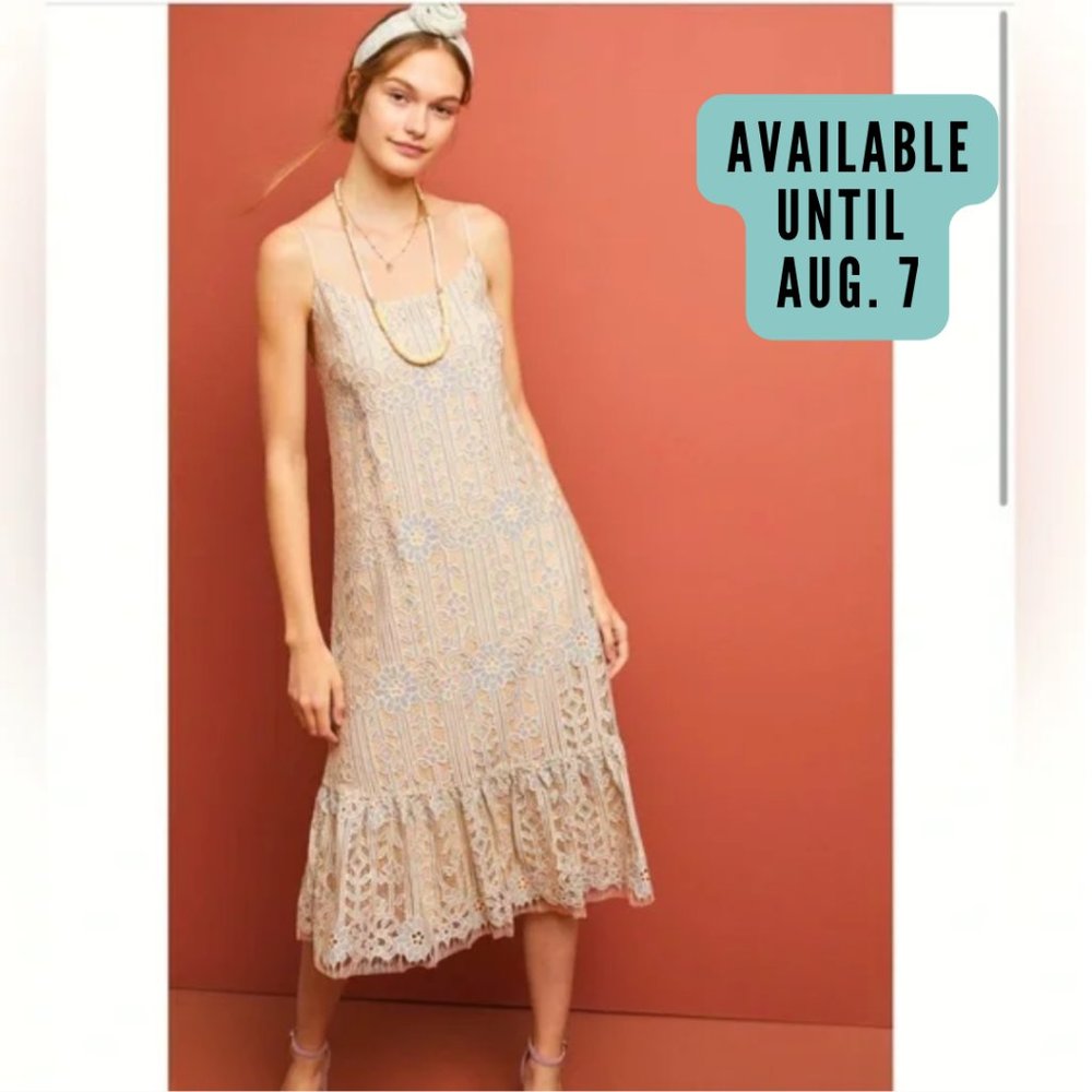 ANTHROPOLOGIE Cream Twilight Lace Dress
